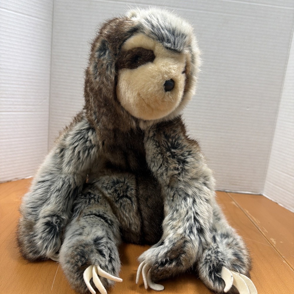 Douglas Cuddle Toy Sloth Plush W/Hands That Stick Together To Hang Or Sit. 16"